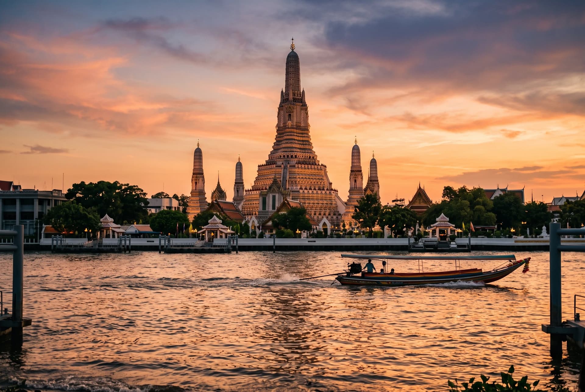 Wat Arun in Bangkok at sunset